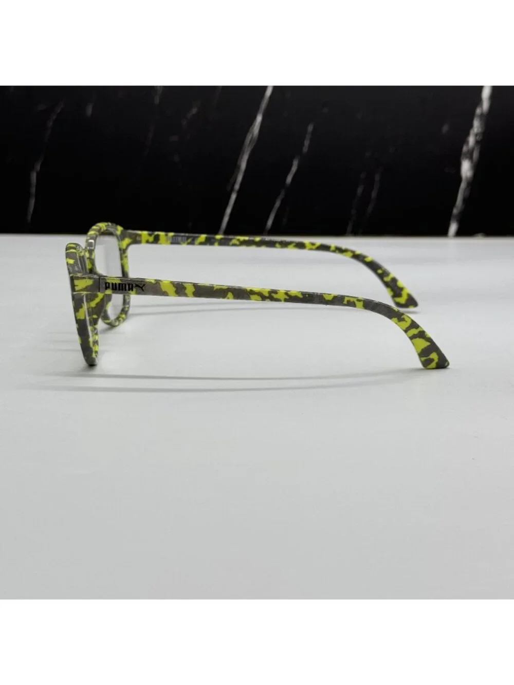 Puma PU0080O 004 Yellow Gray Round Kids Eyeglasses NEW